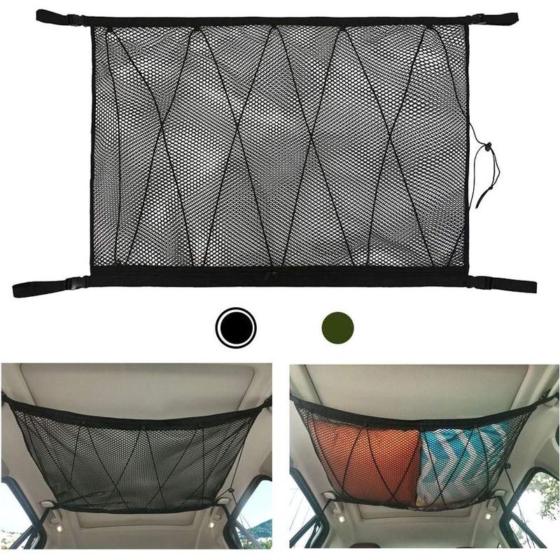 Dachgepäcknetz – Kordelzugnetz Für 4 Dachgriffe – Kompatibel Mit Suvs Und Limousinen – 90 X 65 Cm – 1 Stück
