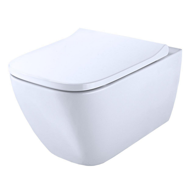 Geberit Tiefspül Wand-WC-Set Smyle Square Spülrandlos Inkl. WC-Sitz Weiß