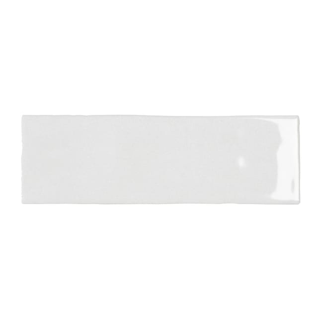 Wandfliese Nolita Steingut Weiß Glasiert Glänzend 6,5 cm x 20 cm
