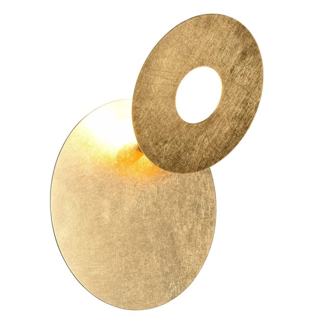 Trio LED-Wandlampe Leano goldfarbig rund
