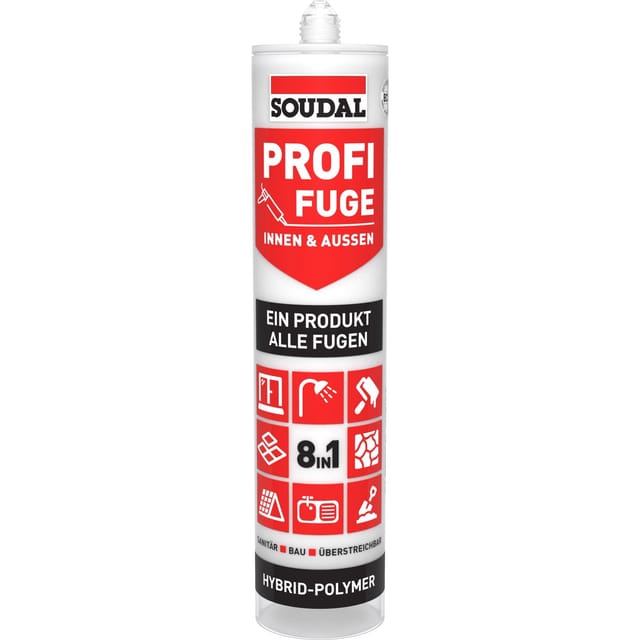 Soudal Dichtstoff Profi-Fuge 8-in-1 Weiß 280 ml