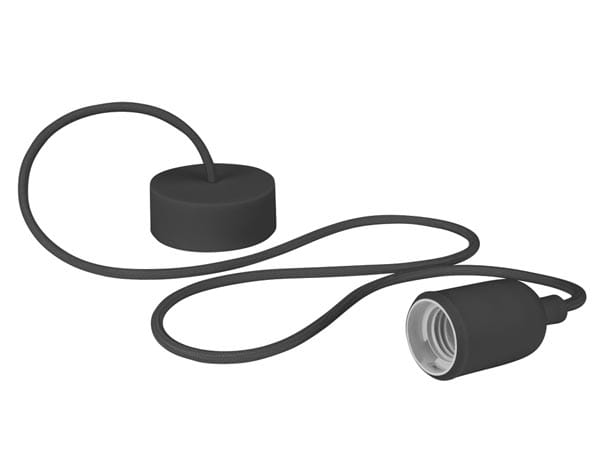 Lampen-Textilkabel mit Fassung 1,4 m Schwarz