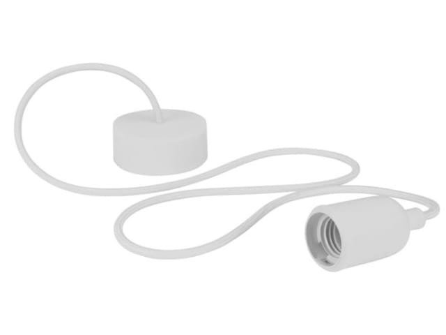 Lampen-Textilkabel mit Fassung 1,4 m Weiss