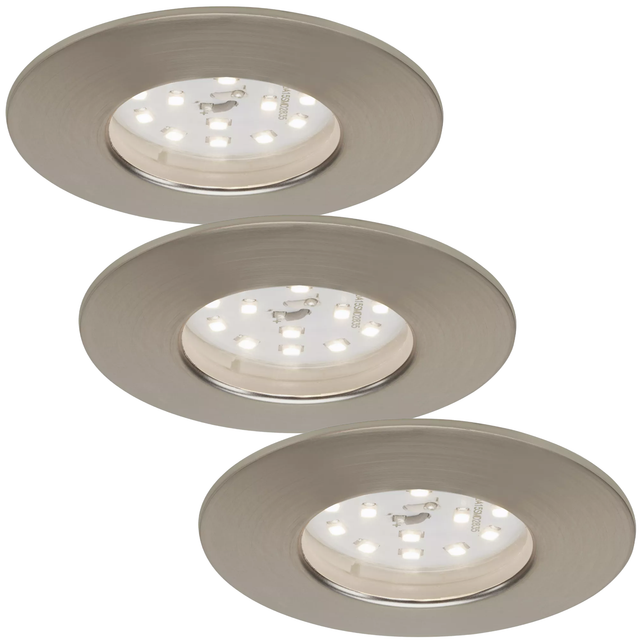 Briloner LED-Einbaustrahler Attach Dim 3er Nickel Matt Ø 7,5 cm