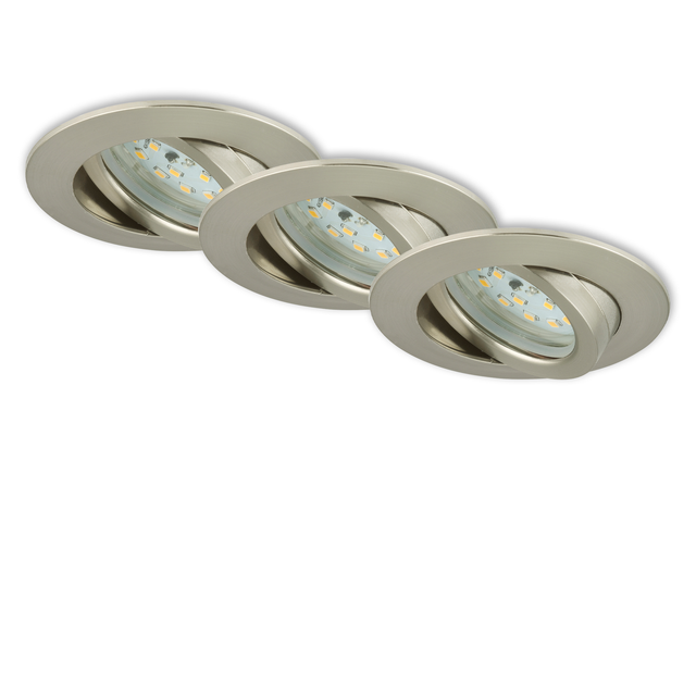 Briloner LED-Einbaustrahler Attach Dim 3er Nickel Matt Ø 8,2 cm