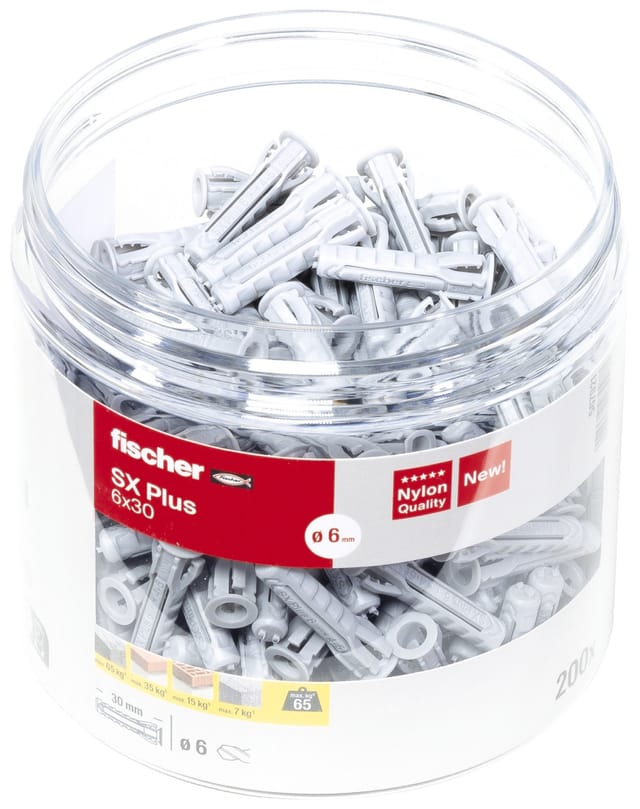 fischer Spreizdübel SX Plus 6 x 30 Dose 200 Stück