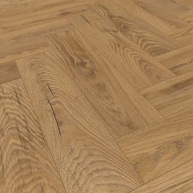 Kronoflooring Herringbone Laminat 8 mm Wasserfest Inca Carpenter Oak
