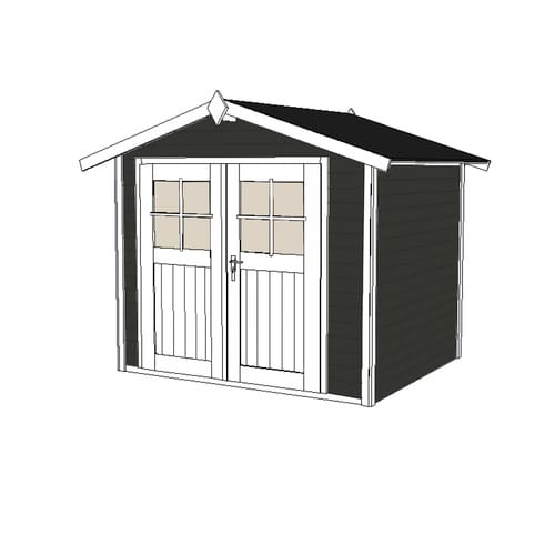 weka Gartenhaus 122 Gr.2 Satteldach Anthrazit 28 mm