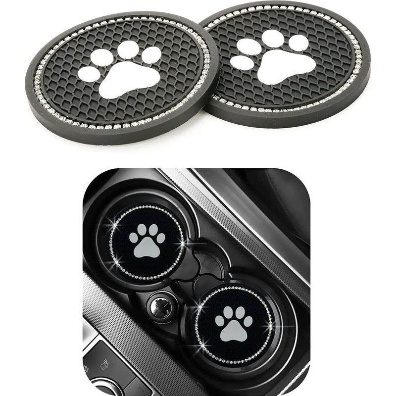 Untersetzer Für Getränkehalter Im Auto – Rutschfestes Silikon – 70 Mm Durchmesser – 5 Mm Dicke – Schwarz Und Rosa – 2er-pack