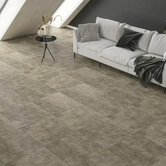 Bodenfliese Feinsteinzeug Braun Glasiert Poliert 60 cm x 60 cm