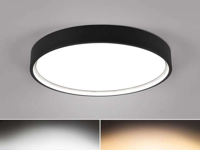 Trio LED Deckenleuchte Doha Schwarz matt Ø 45 cm