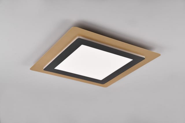 Trio LED Deckenleuchte Morgan 46 W Schwarz-Gold 4,2 x 45 x 45 cm
