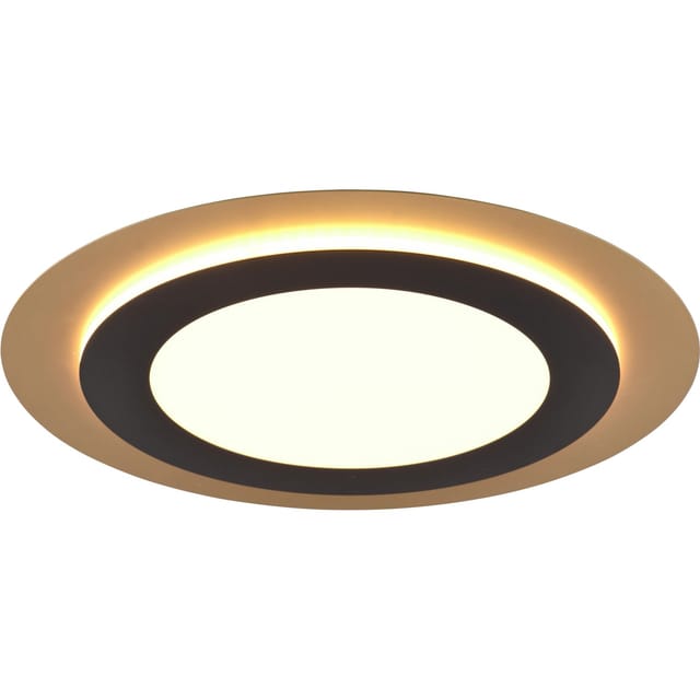 Trio LED Deckenleuchte Morgan 42 W Schwarz-Gold Ø 45 cm