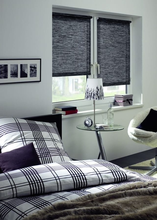 Gardinia EasyFix Rollo Natur 100 cm x 150 cm Black & White
