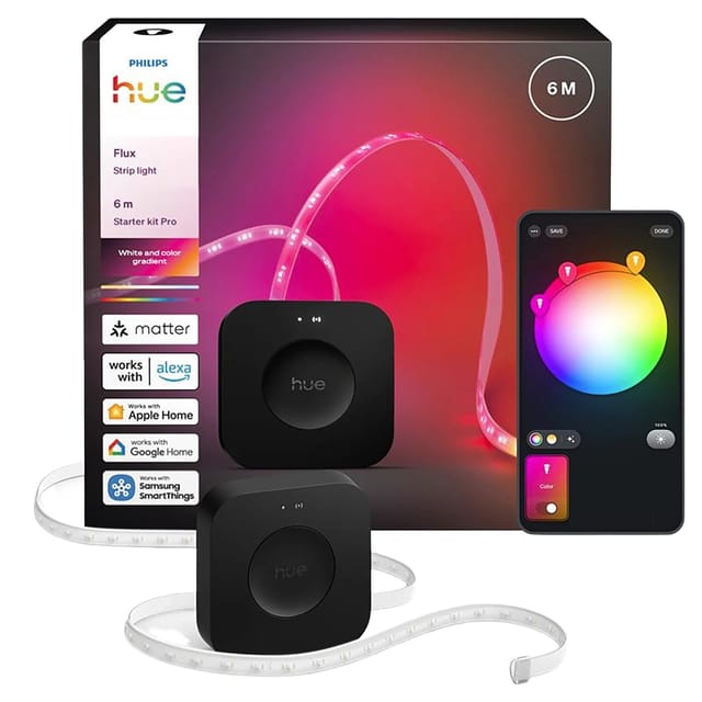Philips Hue Starterkit LED-Streifen Flux 6 m 20 W 2.000,m RGBW inkl. Bridge Pro