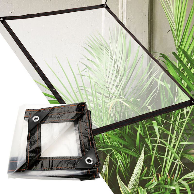 Kunststoffplane – 2 M X 2 M – Transparent – Metallösen – Wasserdicht – Für Camping, Garten, Boden, Pflanzen – 1 Stück