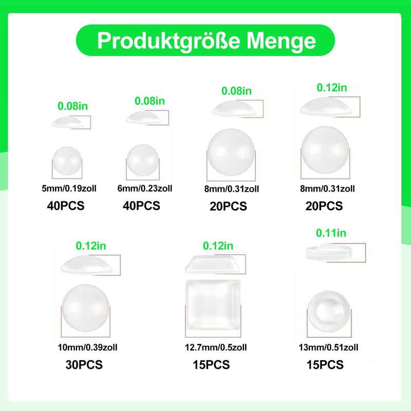 Gummipads – Selbstklebende, Transparente, Elastische Pads Für Türen, Schränke, Schubladen, Tastaturen – 160 Stück