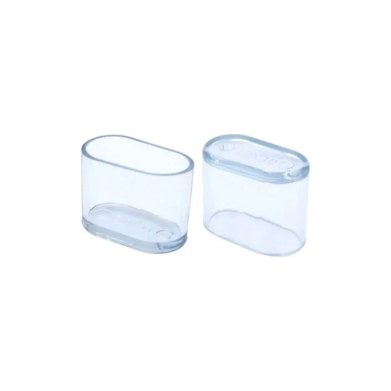 Stuhlbeinkappen – Ovale Kappen Aus Transparentem, Weichem Pvc – 15 X 30 Mm – Für Stühle Und Tische – 20er-packung