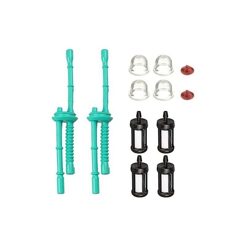Kraftstoffschlauch – Inklusive Kraftstofffilter Und Primerpumpe – Kompatibel Mit Trimmer, Freischneider, Heckenschere Und Astscheren – 2er-pack