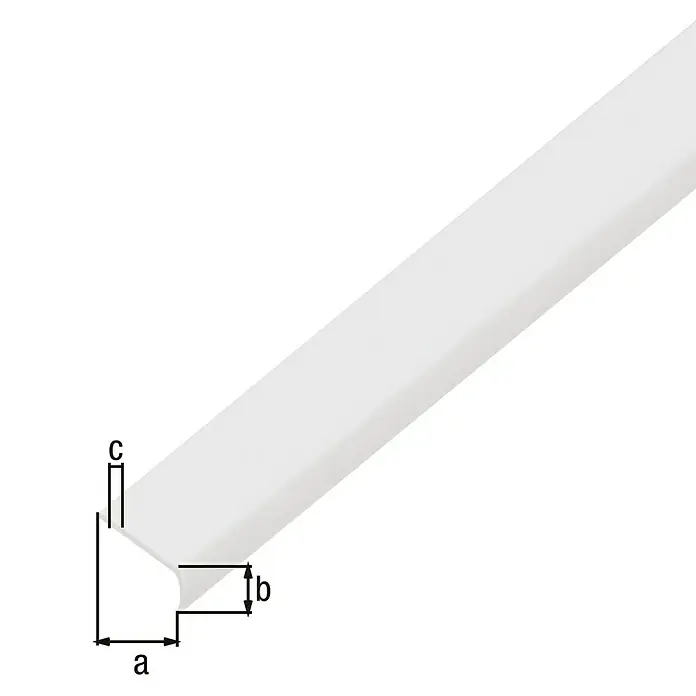 Alberts Winkelprofil ungleichschenklig Kunststoff 7 x 19 x 1.000 mm Weiß