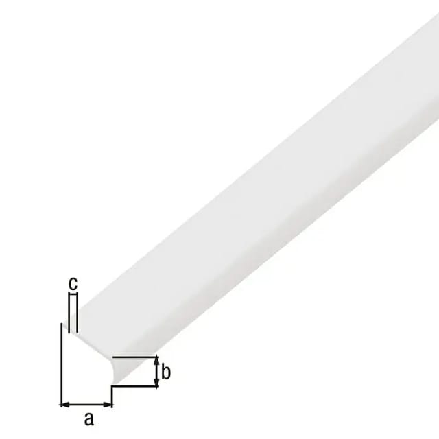 Alberts Winkelprofil ungleichschenklig Kunststoff 7 x 19 x 1.000 mm Weiß