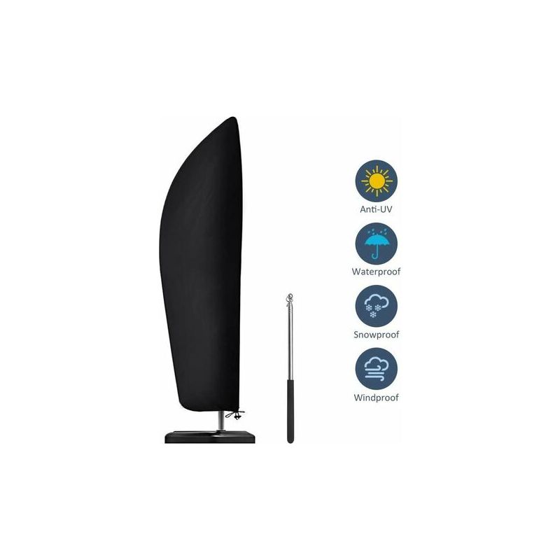 Schutzhülle Für Sonnenschirme Im Außenbereich – 280 Cm – Außen Schwarz, Innen Silber – 30 X 81 X 45 Cm – Mit Stange