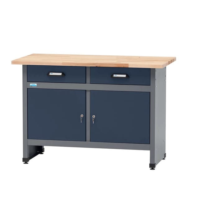 Küpper Werkbank m. 2 Türen & 2 Schubladen 84 x 120 x 60 cm Dunkelblau