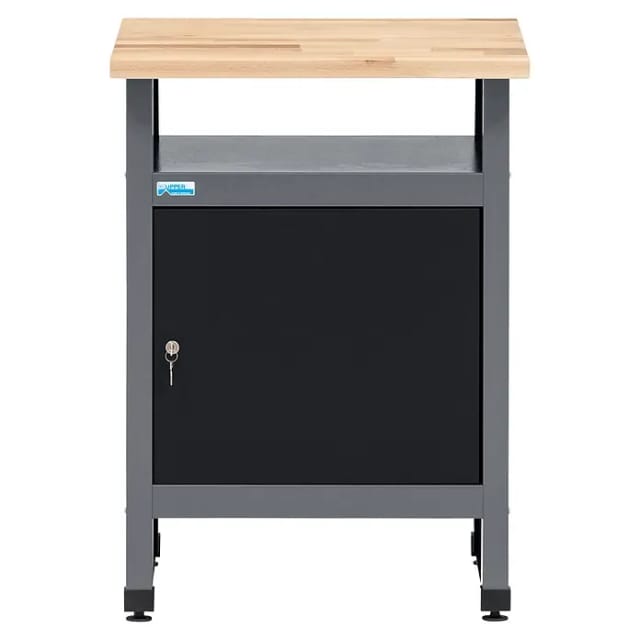 Küpper Werkbank Eintürig mit 1 Fach 84 x 60 x 60 cm Schwarz-Hellgrau