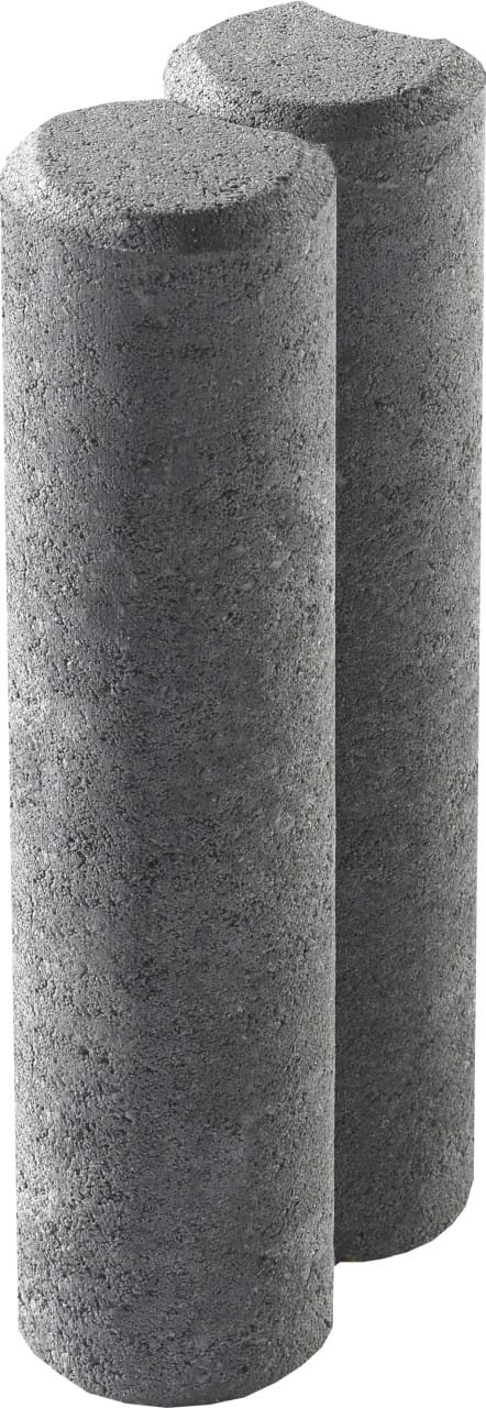Rundpalisaden 2er-Element Anthrazit 25 x 10 x 6 cm