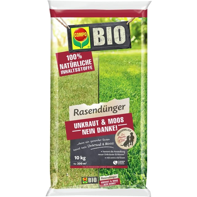 Compo Bio-Rasendünger Unkraut & Moos Nein Danke! 10 kg