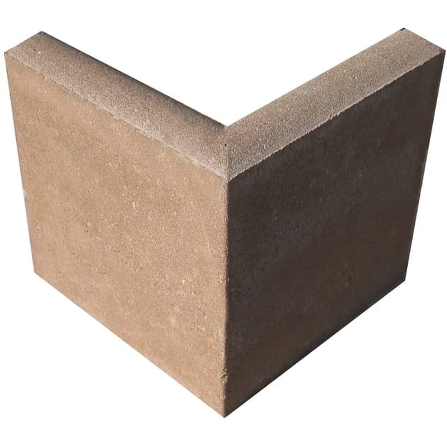 Eckstein Braun 90 Grad-Ecke 25 cm x 25 cm x 5 cm