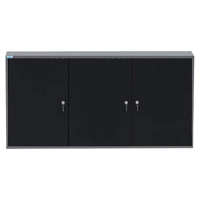 Küpper Hängeschrank 3-Türig mit 4 Fachböden 60 x 120 x 20 cm Schwarz-Hellgrau
