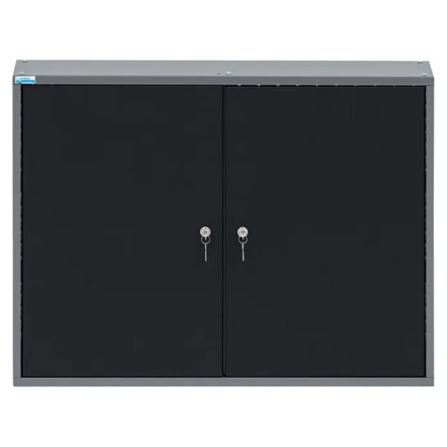 Küpper Hängeschrank 2-Türig mit 4 Fachböden 60 x 80 x 20 cm Schwarz-Hellgrau
