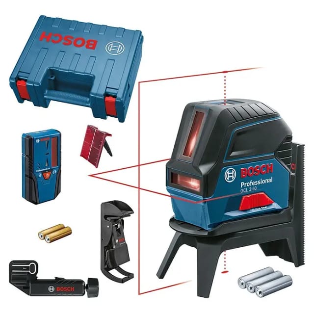 Bosch Professional Kreuzlinienlaser GCL 2-50 mit Empfänger LR6