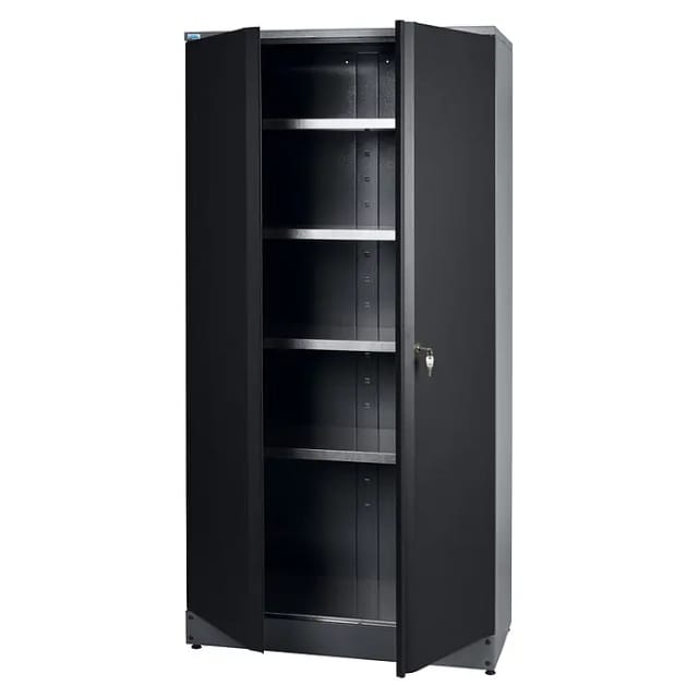 Küpper Hochschrank 2-Türig mit 4 Fachböden 204 x 91 x 53 cm Schwarz-Hellgrau