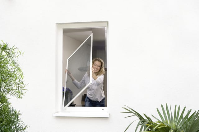 Tesa Fliegengitter Alu Rahmen Comfort Fenster Weiß 120 cm x 100 cm