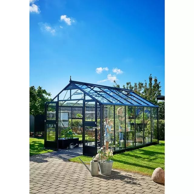 Juliana Gewächshaus Premium 13 Anthrazit-Schwarz 13 m² inkl. Fundamentrahmen