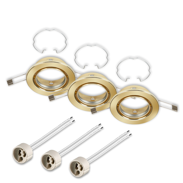 Briloner Einbaustrahler 3er-Set GU10 Messing Ø 8,6 cm schwenkbar