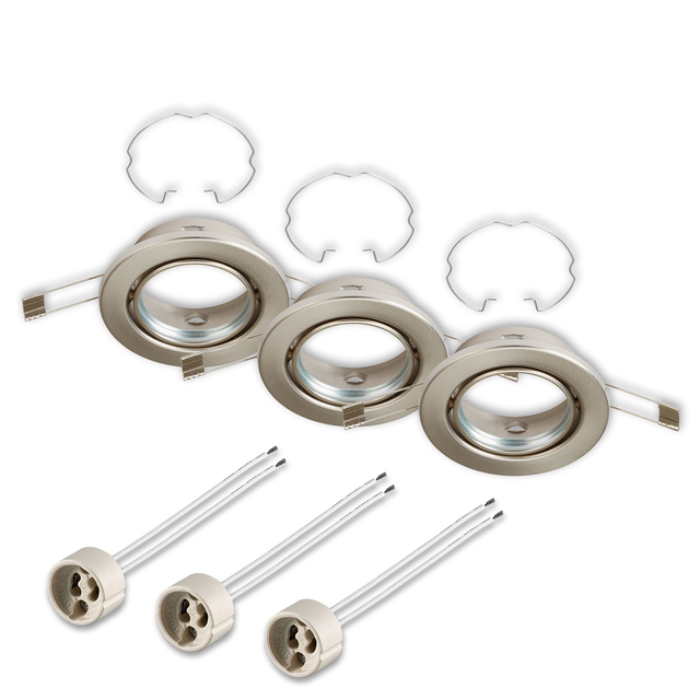 Briloner Einbaustrahler 3er-Set GU10 Nickel Matt Ø 8,6 cm schwenkbar