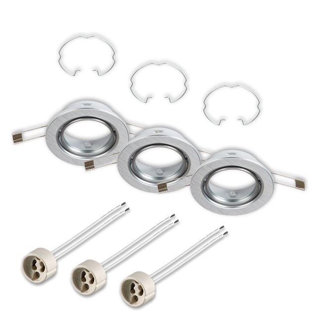 Briloner Einbaustrahler 3er-Set GU10 Alumium Ø 8,6 cm schwenkbar