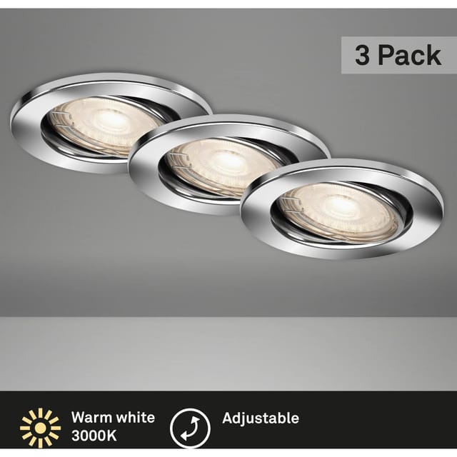 Briloner LED-Einbaustrahler Chrom