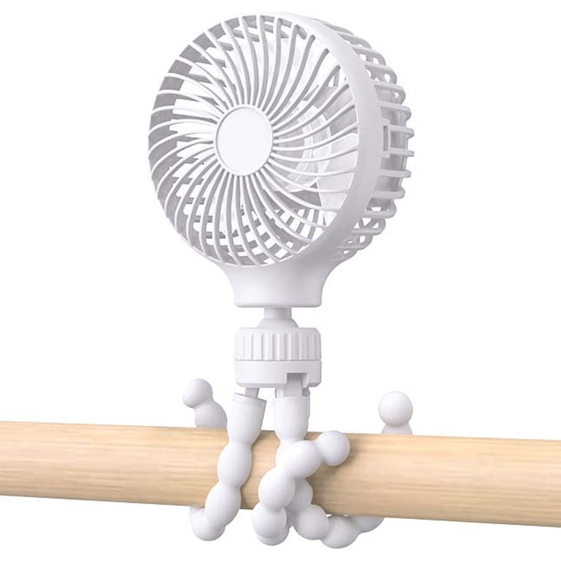 Tragbarer Ventilator – Usb-akku Aufladbar – 360° Flexibles Stativ – Für Kinderwagen, Schreibtisch, Zelt – 1 Stück