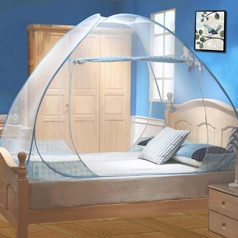 Faltbares Moskitonetz Fürs Bett – 200 X 145 X 120 Cm – Einzeltür – Für Reisen, Camping Und Den Innenbereich – Weiß