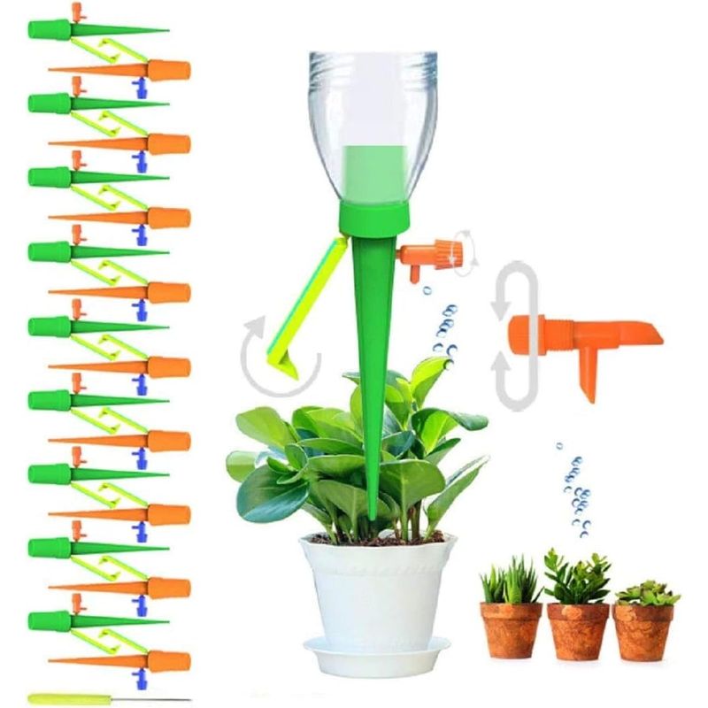 Tropfbewässerungsset – 18 Tropfstellen Für Zimmer- Und Gartenpflanzen – Automatisches System Mit Durchflussmengenregulierung – 1 Stück