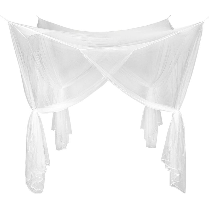 Kuppelförmiges Moskitonetz – 220 X 220 X 210 Cm – Weiß – Für Einzel- Oder Doppelbetten – 156 Löcher Pro Quadratzoll