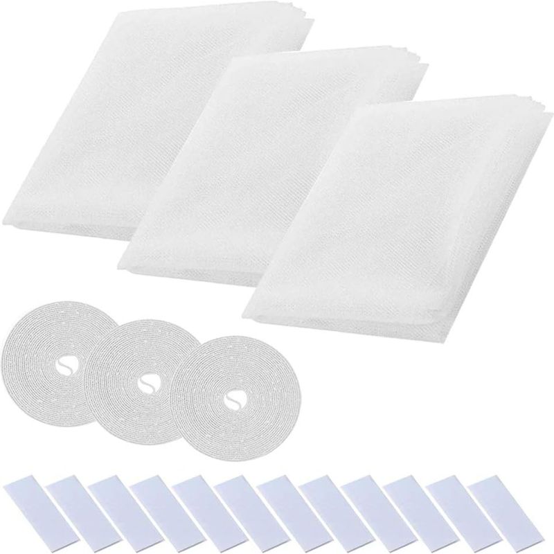 Selbstklebendes Moskitonetz – 150 X 200 Cm – Weiß – Für Fenster – 3 Stück