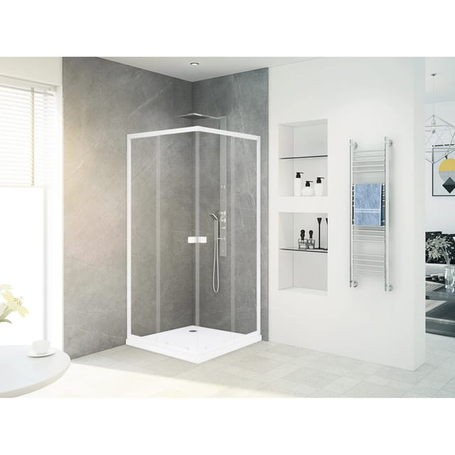 baliv Duschkabine DUK-90.11E 77 cm - 90 cm Weiß