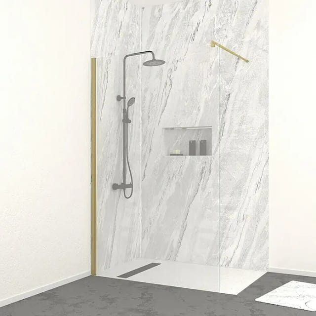 baliv Duschwand DUK-120.170 Walk-In Gold 120 cm x 200 cm x 0,8 cm