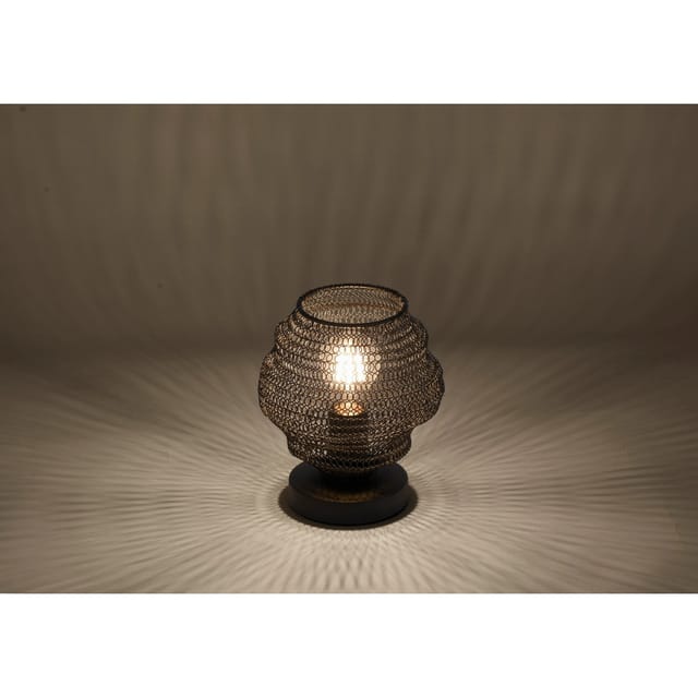 Just Light. Tischlampe Kokon Schwarz für E27-Leuchtmittel