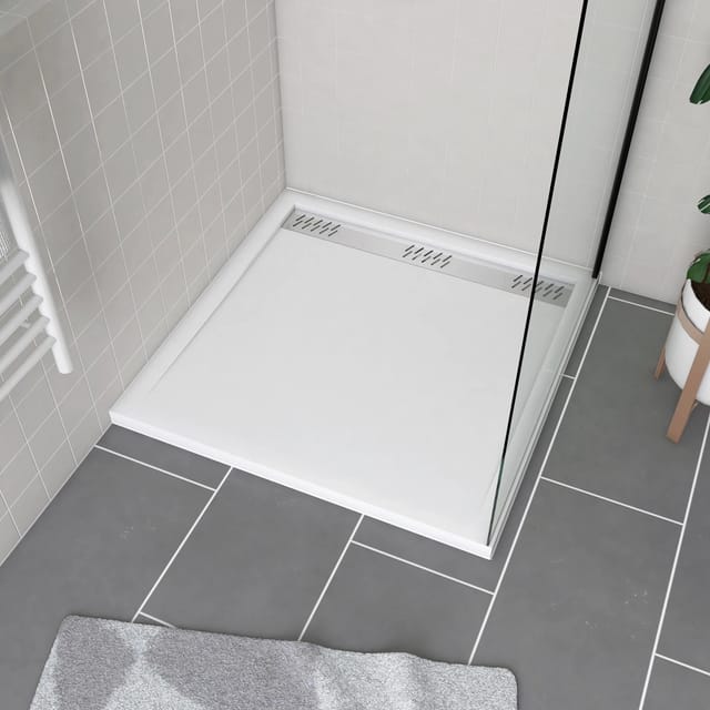 baliv Duschtasse DW-90.130 E Weiß inkl. Ablaufgitter 90 cm x 90 cm x 4 cm
